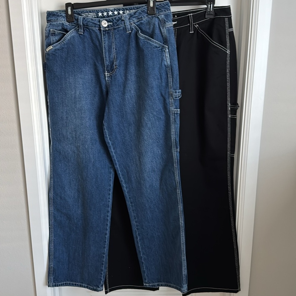 2 Fivestar General California Carpenter High Waist Straight Pants Black …